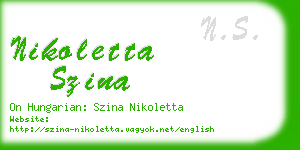 nikoletta szina business card